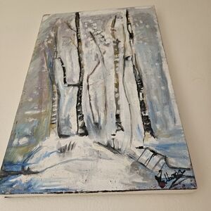 Oil painting  on canvas  winter.